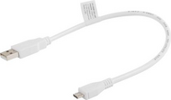 Lanberg USB A -> Micro USB B összekötő kábel 30cm fehér (CA-USBM-10CC-0003-W)
