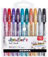 Zebra Doodlerz Glitter 10db-os zseléstoll készlet