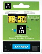 Dymo D1 9mmx7m sárga/fekete feliratozógép szalag