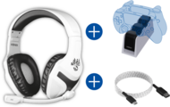 KONIX - MYTHICS PS5 Gamer csomag (Fejhallgató + Dupla töltő állomás + Töltő kábel), Fehér