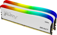 32GB 3600MHz DDR4 RAM Kingston Fury Beast White RGB SE CL18 (2x16GB) (KF436C18BWAK2/32)