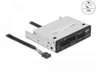 Delock 3.5 USB 2.0-s kártyaolvasó, 5 nyílás + 1 x A-típusú USB 2.0-s csatlakozóhüvely
