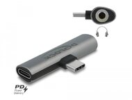 Delock szürke audio adapter USB Type-C sztereo jack anya és USB Type-C PD