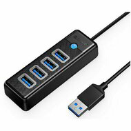 Orico USB3.0 Hub - PW4U-U3-015-BK/149/ (4 port, Bemenet: USB-A, Kimenet: 4xUSB-A 3.0, fekete)