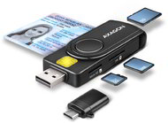 Axagon CRE-SMP2A USB Smart card & SD/microSD/SIM card PocketReader összecsukható okos kártyaolvasó