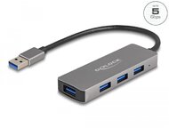 Delock 4 portos USB 3.2 Gen 1 hub USB Type-A csatlakozóval USB Type-A portok az oldalán