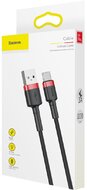 Baseus Cafule USB-C kábel CATKLF-B91, 3A, 1m, piros-fekete