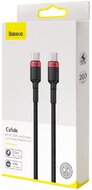 Baseus Cafule PD2.0 USB-C gyorstöltő kábel CATKLF-AL91, 20V, 5A, 2m, piros-fekete