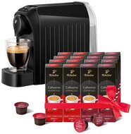 Tchibo Cafissimo Easy Black kapszulás kávéfőző +Caf. Espresso Elegant Aroma 8x10db + Caf. Espresso Intense Aroma 8x10db