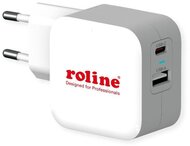 ROLINE USB Fali töltő, 2 Portos, 1x QC3.0 A + 1x C (PD), 38W