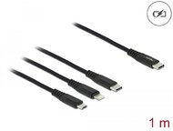 Delock 1 m hosszú, USB töltő kábel 3 az 1 USB Type-C apa Lightning -, Micro USB- és USB Type-C csa