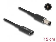Delock Laptop töltőkábel adapterkábel USB Type-C anya - HP 7,4 x 5,0 mm apa ott 15 cm