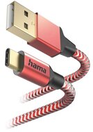 Hama 201559 FIC E3 USB Type-C "Reflective" 1,5m, piros adatkábel