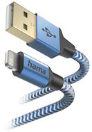 Hama 201553 FIC E3 Lightning "Reflective" 1,5m, kék adatkábel