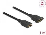Delock DisplayPort 1.2 kábel csatlakozóhüvellyel - csatlakozóhüvellyel panelrögzítés 4K 60 Hz 1 m