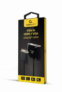 Gembird HDMI -> VGA Jack stereo 3,5mm M/F adapter fekete
