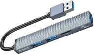 Orico USB3.0 Hub - AH-A12F-GY (4 port, Bemenet: USB-C, Kimenet: 1xUSB-A3.0+3xUSB-A2.0+TF kártyaolvasó, szürke)