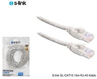 S-link Kábel - SL-CAT15 (UTP patch kábel, CAT5e, szürke, 15m)
