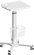 Height-adjustable laptop medical trolley on wheels KRON LMG30, white
