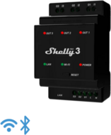 SHELLY Okosrelé, WiFi + Ethernet, 3 Áramkörös, DIN-sínre szerelhető - SHELLY PRO 3