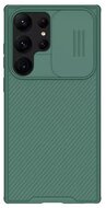 NILLKIN CAMSHIELD PRO műanyag telefonvédő (szilikon keret, közepesen ütésálló, kamera védelem, csíkos minta) SÖTÉTZÖLD - Samsung Galaxy S23 Ultra (SM-S918)