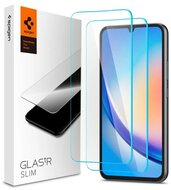 SPIGEN SLIM képernyővédő üveg 2db (2.5D, extra karcálló, tokbarát, ultravékony, 0.2mm, 9H) ÁTLÁTSZÓ - Samsung Galaxy A34 5G (SM-A346)
