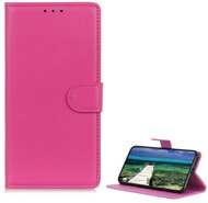 Tok álló, bőr hatású (FLIP, oldalra nyíló, asztali tartó funkció, prémium) RÓZSASZÍN - Xiaomi Redmi Note 12 Pro Plus