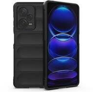 Szilikon telefonvédő (közepesen ütésálló, kamera védelem, 3D minta) FEKETE - Xiaomi Redmi Note 12 Pro Plus