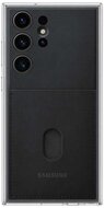 SAMSUNG műanyag telefonvédő (közepesen ütésálló, cserélhető átlátszó + bankkártya tartó hátlap) FEKETE Samsung Galaxy S23 Ultra (SM-S918)