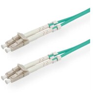 ROLINE FO Jumper Cable, 50/125, LC/LC, OM3, Low-Loss-Con., turq., 10m