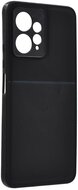 Műanyag telefonvédő (szilikon keret, közepesen ütésálló, beépített fémlemez, bőr hatású hátlap, csíkos minta) FEKETE - Xiaomi Redmi Note 12 4G