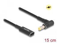 Delock Laptop töltőkábel adapterkábel USB Type-C anya - Acer 5,5 x 1,7 mm apa 90 fokban hajlított 15 cm