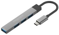 Promate USB Hub - LITEHUB 4 (USB-C 4in1 HUB, 1xUSB 2.0, 3xUSB 3.0, adapter, szürke)