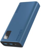 Promate Akkubank - BOLT 20PRO 20000mAh (PowerBank, 1xMicroUSB, 2xUSB 3.0, 1xUSB-C, kijelző, PD/QC, kék)