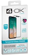 4-OK képernyővédő üveg (3D, íves, karcálló, tokbarát, ujjlenyomat olvasó, 9H) FEKETE - Samsung Galaxy S23 Ultra (SM-S918)