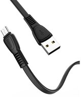 HOCO X40 adatkábel és töltő (USB - microUSB, 100cm, törésgátló, lapos kábel) FEKETE