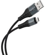 HOCO X38 adatkábel és töltő (USB - microUSB, 2.4A, gyorstöltés támogatás, 100cm, törésgátló) FEKETE