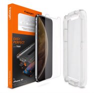 SPIGEN EZ FIT képernyővédő üveg (2.5D, tokbarát, ultravékony, 0.2mm, 9H + segédkeret) ÁTLÁTSZÓ - Apple iPhone 11 / Apple iPhone XR 6.1