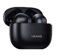 USAMS NX01 bluetooth fülhallgató SZTEREO (v5.2, TWS, mikrofon, aktív zajszűrő + töltőtok) FEKETE