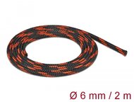 Delock Fonott kábelharisnya nyújtható 2 m x 6 mm fekete-piros