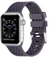 Pótszíj (egyedi méret, környezetbarát szilikon, lyukacsos, légáteresztő, csíkos minta) SZÜRKE - Apple Watch Series