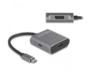 Delock USB Type-C elosztó (DP Alt Mode) - 1 x HDMI + 1 x DisplayPort MST USB Type-C PD-vel