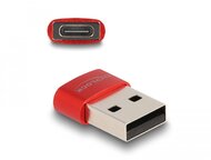 Delock USB 2.0 adapter A-típusú USB apa - USB Type-C anya piros