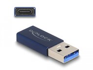 Delock USB 10 Gbps adapter A-típusú USB apa - USB Type-C aktív anya kék