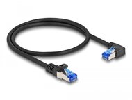 Delock RJ45 hálózati kábel Cat.6A S/FTP egyenes / jobbra hajló 0,5 m fekete