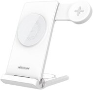 NILLKIN POWERTRIO asztali töltőállvány 3in1 (7.5W, QI Wireless, Samsung Galaxy Watch töltő kialakítás) FEHÉR