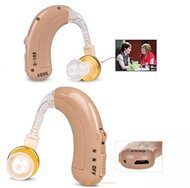 AXON hallókészülék (fül mögötti vezeték nélküli, hangerőszabályzó, hallást javító, zajszűrő, USB töltőkábel) BÉZS