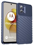 Szilikon telefonvédő (közepesen ütésálló, csíkos, dombor minta) SÖTÉTKÉK Motorola Moto G73