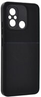 Műanyag telefonvédő (szilikon keret, közepesen ütésálló, beépített fémlemez, bőr hatású hátlap, csíkos minta) FEKETE Xiaomi Redmi 12C