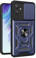 Defender műanyag telefonvédő (közepesen ütésálló, szilikon belső, telefontartó gyűrű, kamera védelem) SÖTÉTKÉK Samsung Galaxy A54 5G (SM-A546)